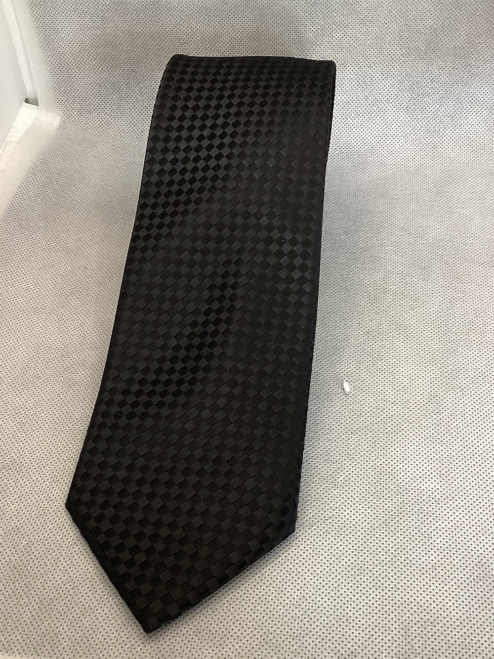 Pierre Cardin Black Textured Check Tie – Classic Woven Necktie – Formal Business